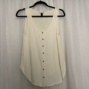 White button down tank top